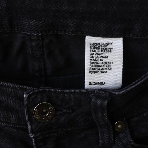 H&M black low waist skinny jeans - Picture 4 of 4